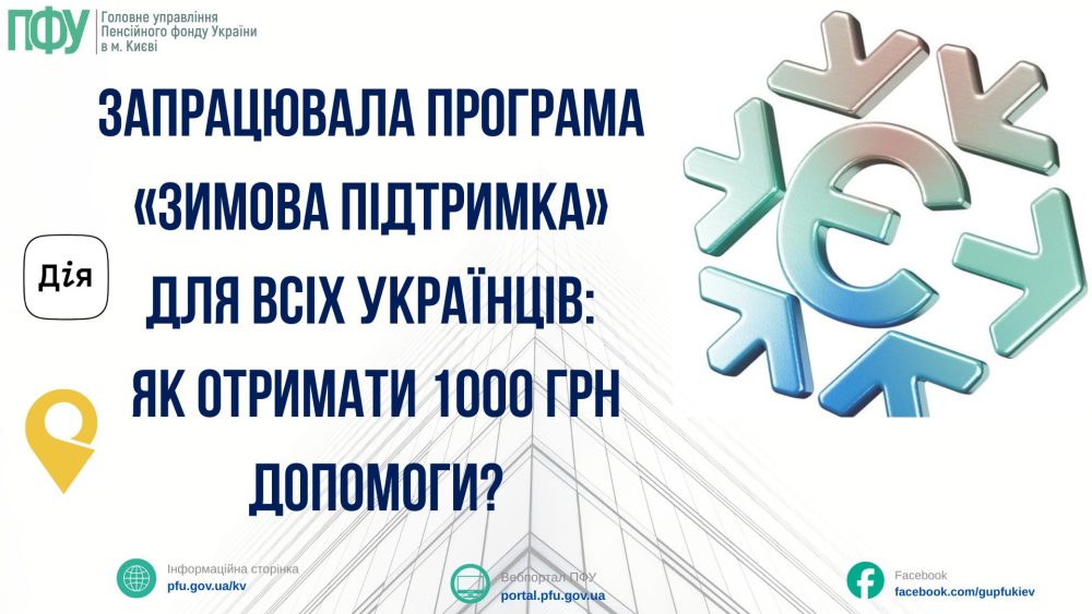 В Україні стартувала урядова програма “Зимова підтримка”, у межах якої усі громадяни України і дорослі, і діти можуть отримати одноразову грошову допомогу у розмірі 1000 гривень.